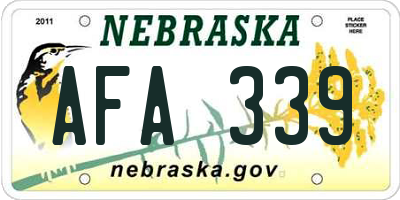 NE license plate AFA339