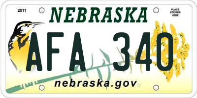 NE license plate AFA340