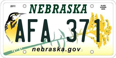 NE license plate AFA371