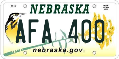 NE license plate AFA400
