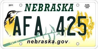 NE license plate AFA425