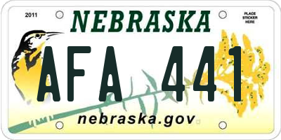 NE license plate AFA441