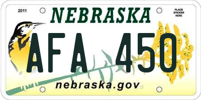 NE license plate AFA450