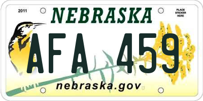 NE license plate AFA459