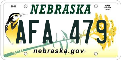 NE license plate AFA479