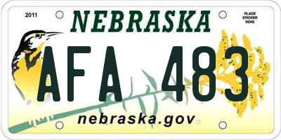 NE license plate AFA483