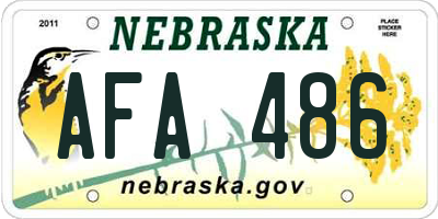 NE license plate AFA486