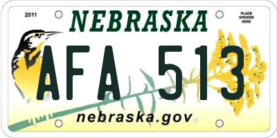 NE license plate AFA513