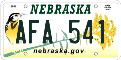 NE license plate AFA541