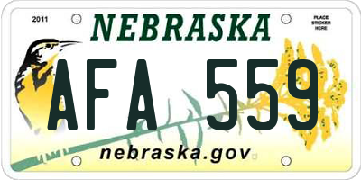 NE license plate AFA559