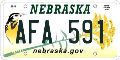 NE license plate AFA591