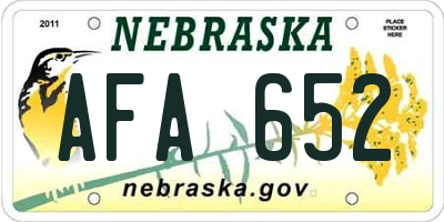 NE license plate AFA652
