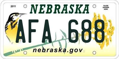 NE license plate AFA688