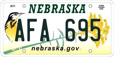 NE license plate AFA695