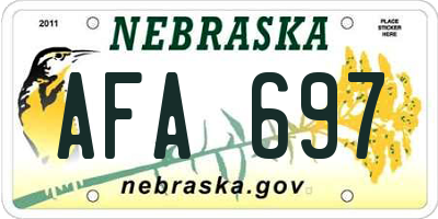 NE license plate AFA697