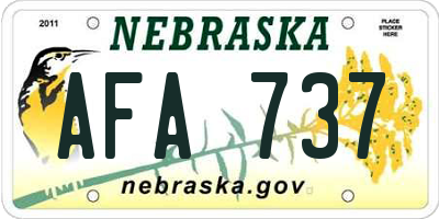 NE license plate AFA737