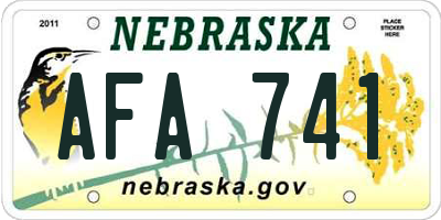 NE license plate AFA741