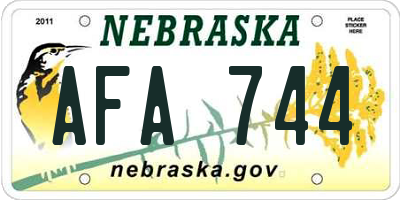 NE license plate AFA744