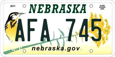 NE license plate AFA745
