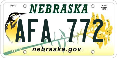 NE license plate AFA772