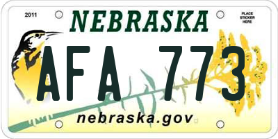 NE license plate AFA773