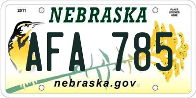 NE license plate AFA785
