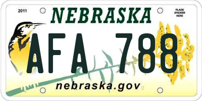 NE license plate AFA788