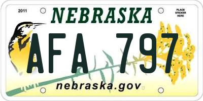 NE license plate AFA797