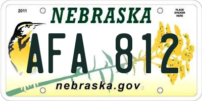 NE license plate AFA812
