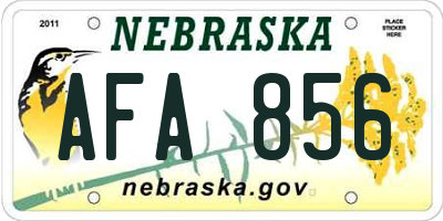 NE license plate AFA856