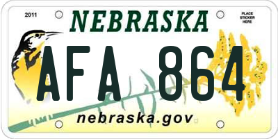 NE license plate AFA864