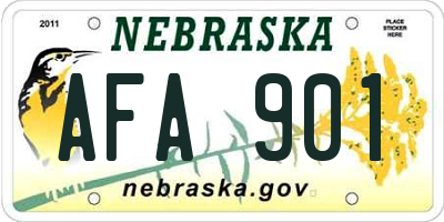 NE license plate AFA901