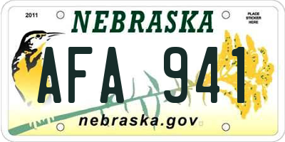 NE license plate AFA941