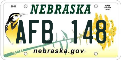 NE license plate AFB148