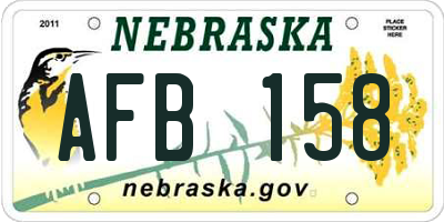 NE license plate AFB158