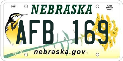 NE license plate AFB169