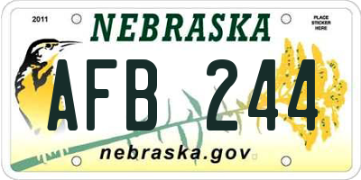 NE license plate AFB244
