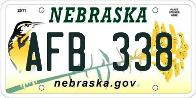NE license plate AFB338