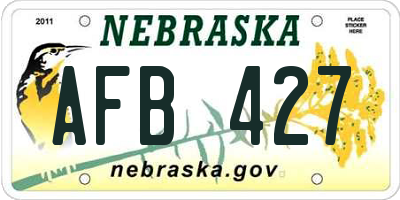 NE license plate AFB427