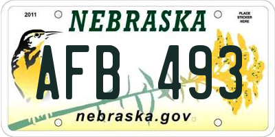 NE license plate AFB493