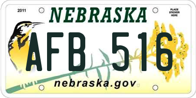 NE license plate AFB516