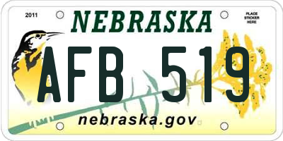 NE license plate AFB519