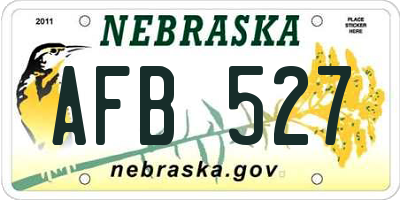 NE license plate AFB527