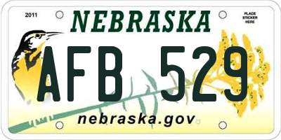 NE license plate AFB529