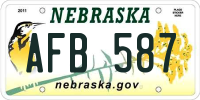 NE license plate AFB587