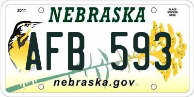 NE license plate AFB593