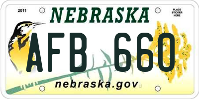 NE license plate AFB660