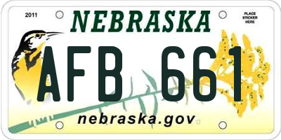 NE license plate AFB661