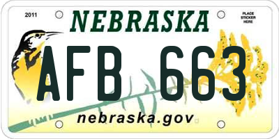 NE license plate AFB663