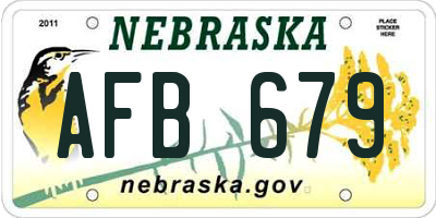 NE license plate AFB679